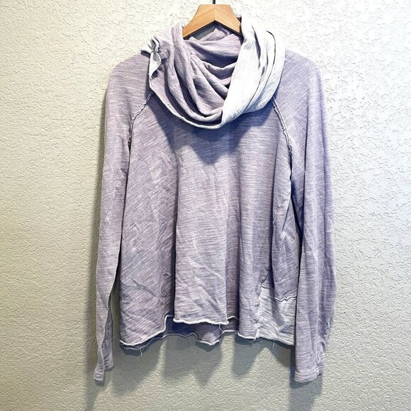 Free People Beach Purple Cowl Neck Long Sleeve Knit Top XS - Picture 1 of 4